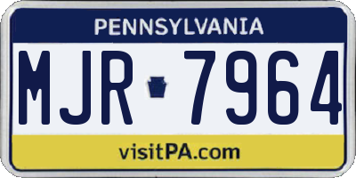 PA license plate MJR7964