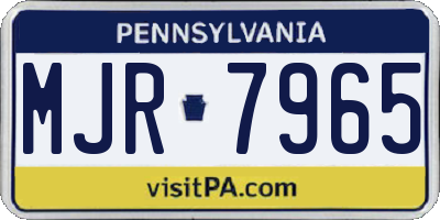 PA license plate MJR7965