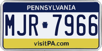 PA license plate MJR7966