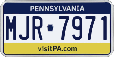 PA license plate MJR7971