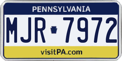 PA license plate MJR7972