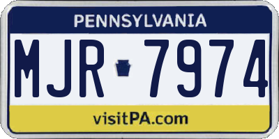 PA license plate MJR7974