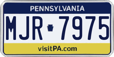 PA license plate MJR7975