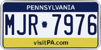 PA license plate MJR7976