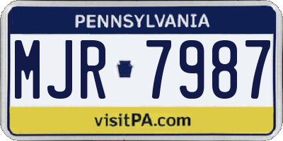 PA license plate MJR7987