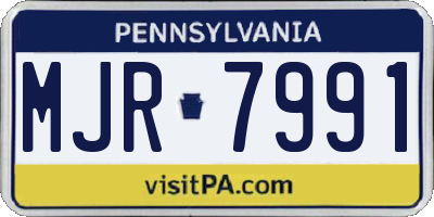 PA license plate MJR7991