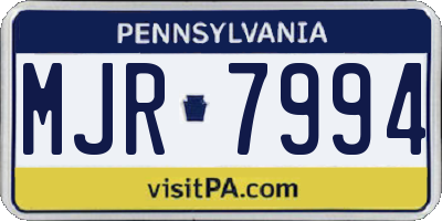 PA license plate MJR7994