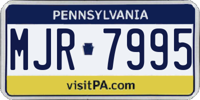 PA license plate MJR7995