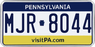 PA license plate MJR8044