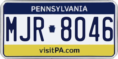 PA license plate MJR8046