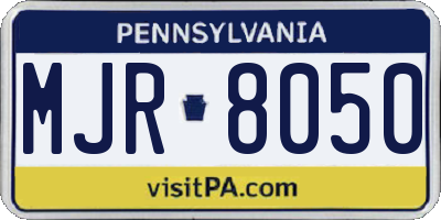PA license plate MJR8050