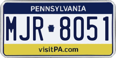 PA license plate MJR8051