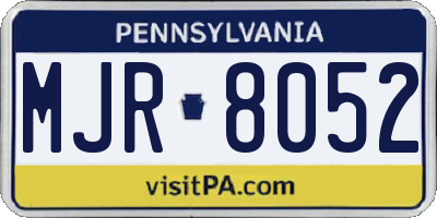 PA license plate MJR8052