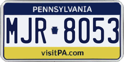 PA license plate MJR8053