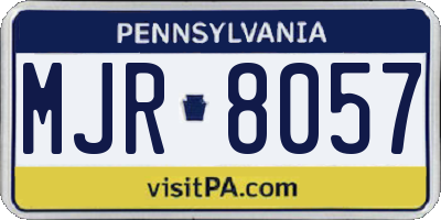 PA license plate MJR8057