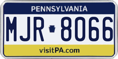 PA license plate MJR8066