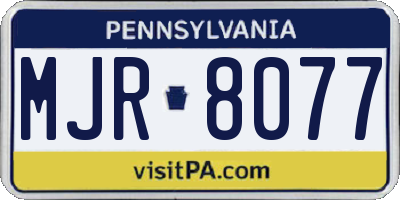 PA license plate MJR8077