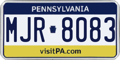 PA license plate MJR8083