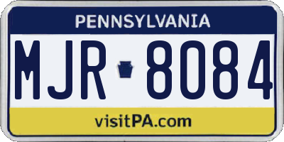 PA license plate MJR8084