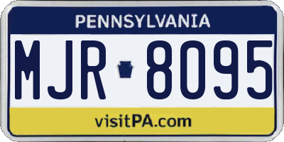 PA license plate MJR8095