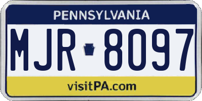 PA license plate MJR8097