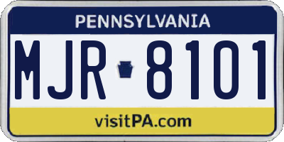 PA license plate MJR8101