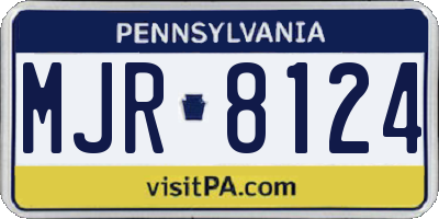 PA license plate MJR8124