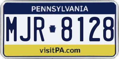 PA license plate MJR8128