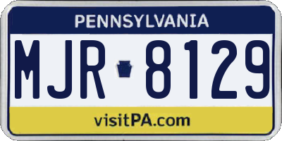 PA license plate MJR8129