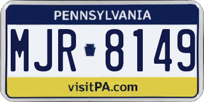 PA license plate MJR8149