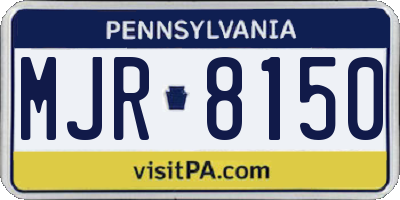 PA license plate MJR8150