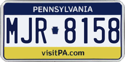 PA license plate MJR8158