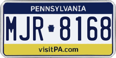 PA license plate MJR8168