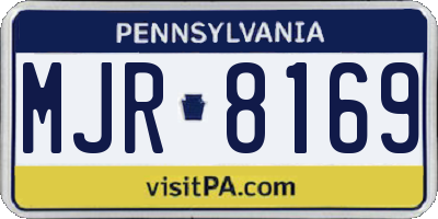 PA license plate MJR8169