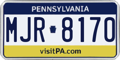 PA license plate MJR8170