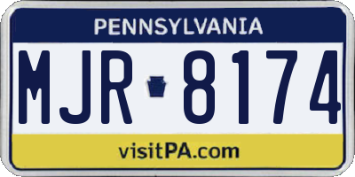 PA license plate MJR8174