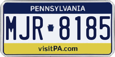 PA license plate MJR8185