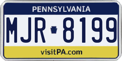 PA license plate MJR8199