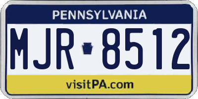 PA license plate MJR8512