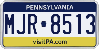 PA license plate MJR8513