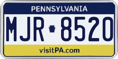 PA license plate MJR8520