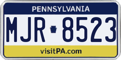 PA license plate MJR8523