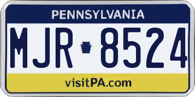 PA license plate MJR8524