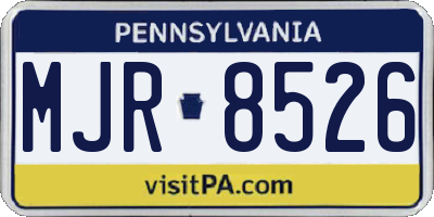 PA license plate MJR8526