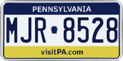PA license plate MJR8528