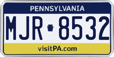PA license plate MJR8532