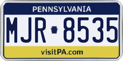 PA license plate MJR8535