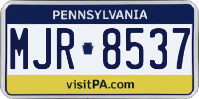PA license plate MJR8537