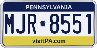 PA license plate MJR8551