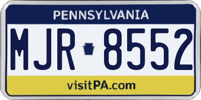 PA license plate MJR8552